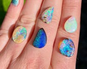 Australian boulder opal ring. Custom made Australian opal ring.