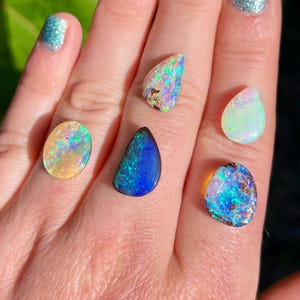 Australian boulder opal ring. Custom made Australian opal ring.