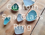 Custom designed Sea glass ring.
