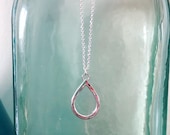 Silver water droplet necklace