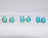 Turquoise claw set silver studs
