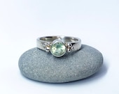 Sterling silver prehnite bubble ring