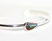 AUSTRALIAN pipe opal cuff bracelet. Sterling silver. Handmade Opal Bracelet
