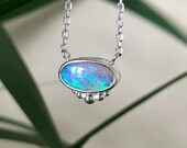 Australian boulder pipe Opal necklace. Purple opal necklace