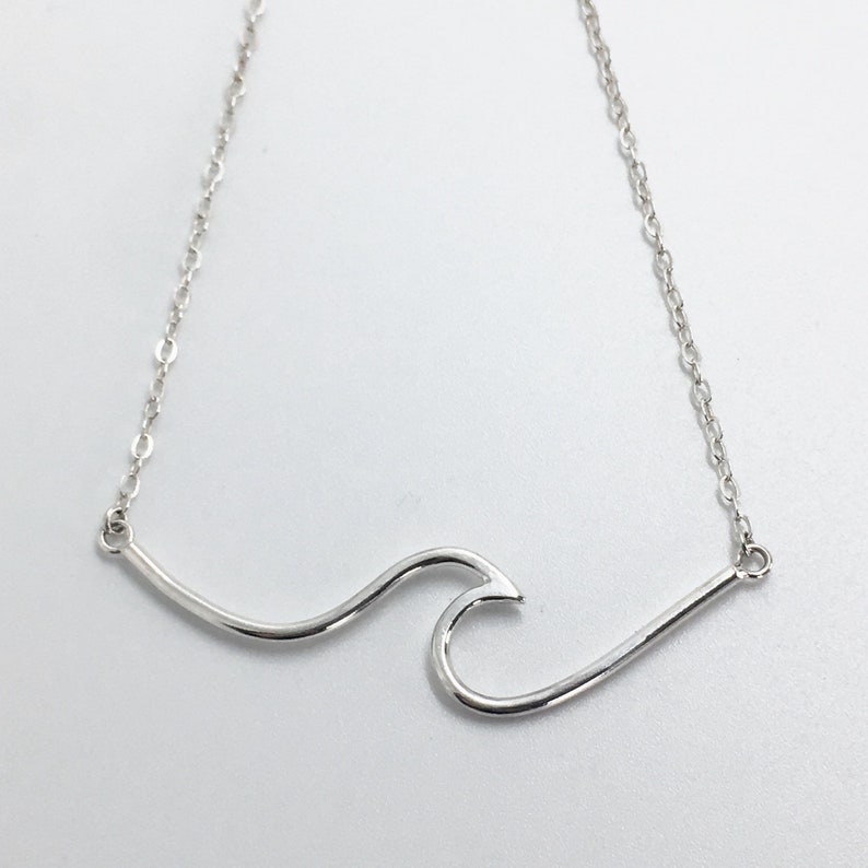 Sterling silver wave necklace. Surf girl. Surf jewellery image 5