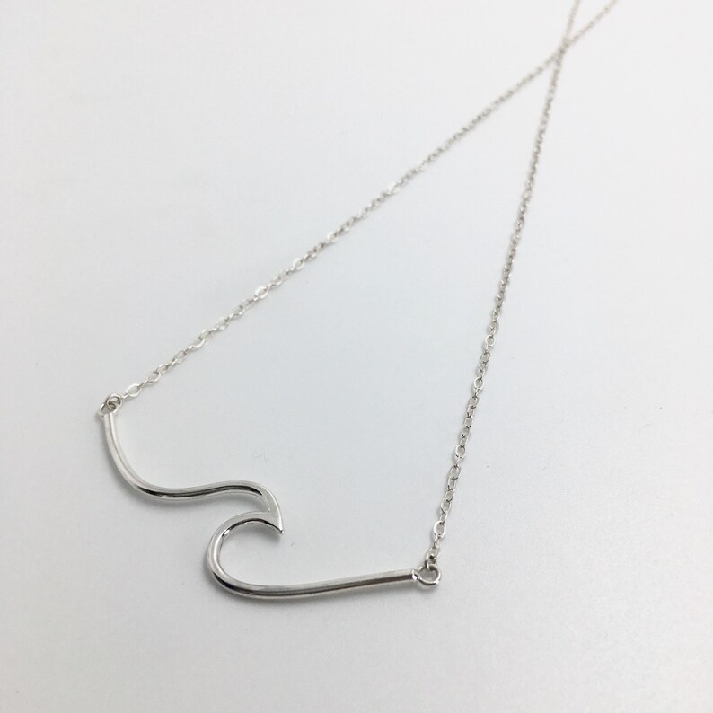Sterling silver wave necklace. Surf girl. Surf jewellery image 6
