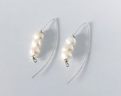 freshwater pearl marquise earrings. Minimal jewellery. Bridal jewellery. Wedding