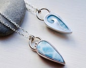 Larimar Necklace. Sterling silver with larimar gemstone.