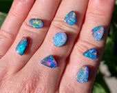 Australian opal doublet ring. Custom made opal ring. rainbow colours