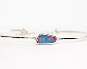 Australian opal bangle bracelet. Minimal jewellery