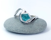 Apatite Sterling silver wave ring. Surf jewellery. Handmade. Online exclusive!