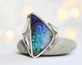 Large statement Australian boulder opal ring