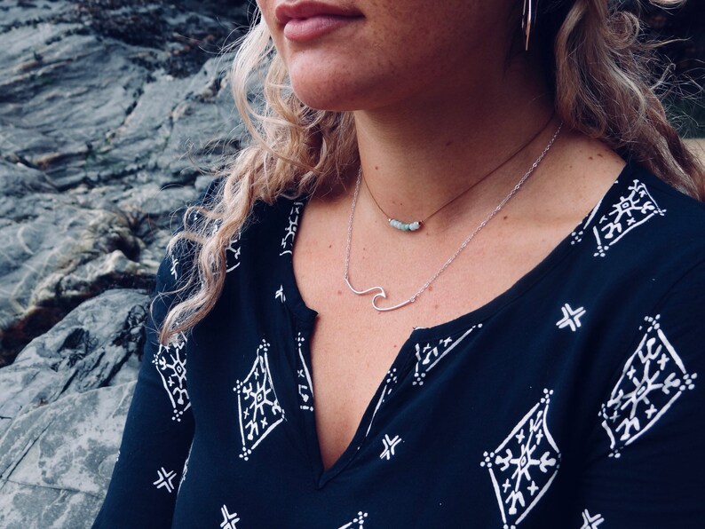 Sterling Silver Wave Necklace. Surf Girl. Surf Jewellery Etsy