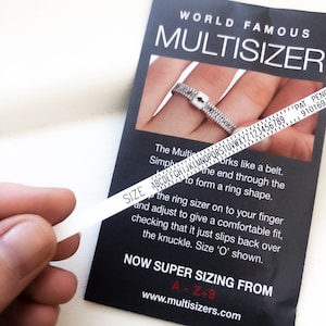 Ring sizer. Reusable plastic multi ring sizer. UK size A-Z+