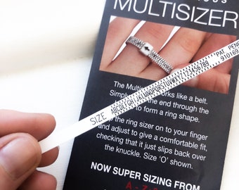 Ring sizer. Reusable plastic multi ring sizer. UK size A-Z+