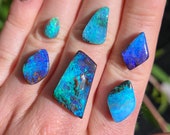 Australian opal ring. Custom made boulder opal ring.