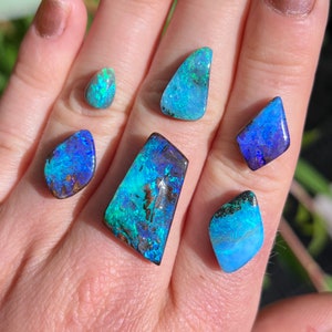 Australian opal ring. Custom made boulder opal ring.