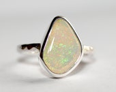 Glittery Australian crystal pipe opal ring