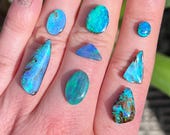 Australian opal ring. Custom made boulder opal ring.
