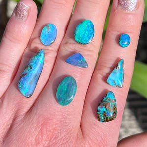Australian opal ring. Custom made boulder opal ring.