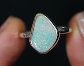 Glittery Australian crystal pipe opal ring