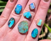 Australian boulder opal ring. Custom made boulder opal ring.