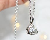 Moissanite trillion necklace