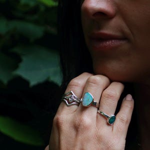 Australian Opal Ring, 9ct Gold Bezel, Sterling Silver Band, Size 7.5 image 10
