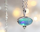 Australian opal doublet necklace. Australian opal necklace
