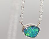 Glittery opal doublet necklace. Australian opal necklace