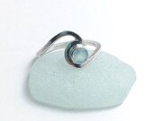 Wave ring. Sterling silver. Handmade. Surf ring. Surf girl. Chalcedony. Seafoam