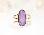 9ct yellow gold Australian pipe Opal ring
