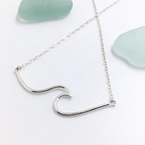 Sterling silver wave necklace. Surf girl. Surf jewellery