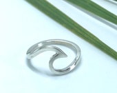 Silver Wave ring . Handmade sterling silver wave Surf ring.