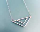 Sterling silver arrow necklace. Minimal jewellery. Aztec pattern