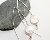 Coin Pearl marquise earrings