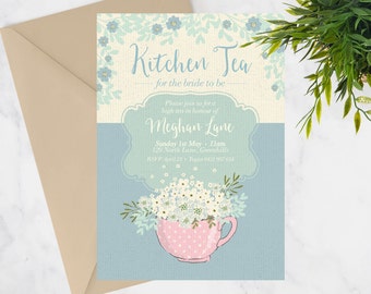 Printable Bridal Shower Kitchen Tea Invitation