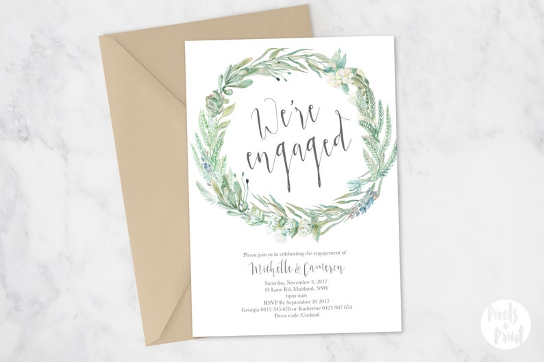 Printable Engagement Party Invitation Australian DIY Etsy