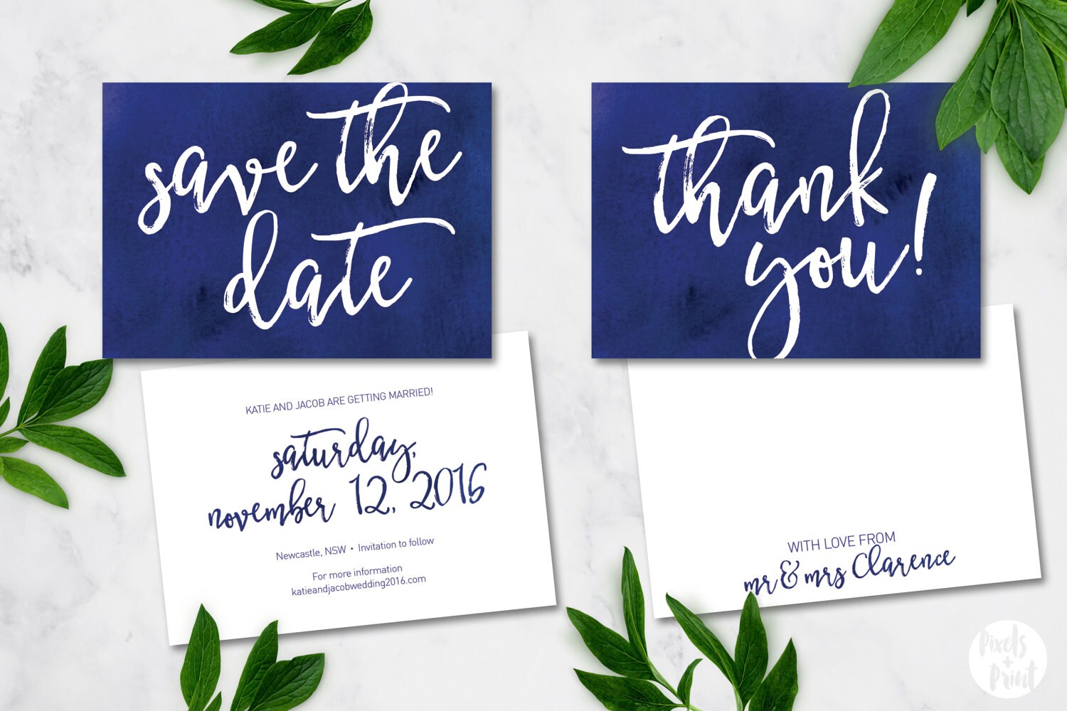 Navy Printable Wedding Stationery Set Bronte Navy Suite - Etsy