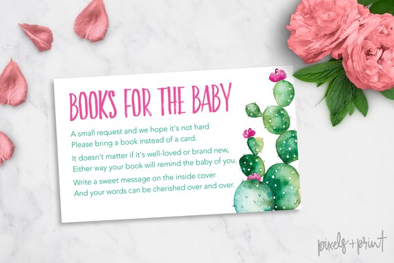 Books For Baby Card Baby Shower Cactus Tribal New Mum Mom Etsy