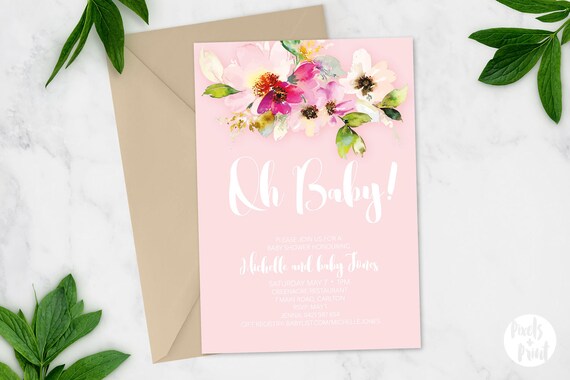 Printable Baby Shower Invitation Baby Shower Invite DIY | Etsy
