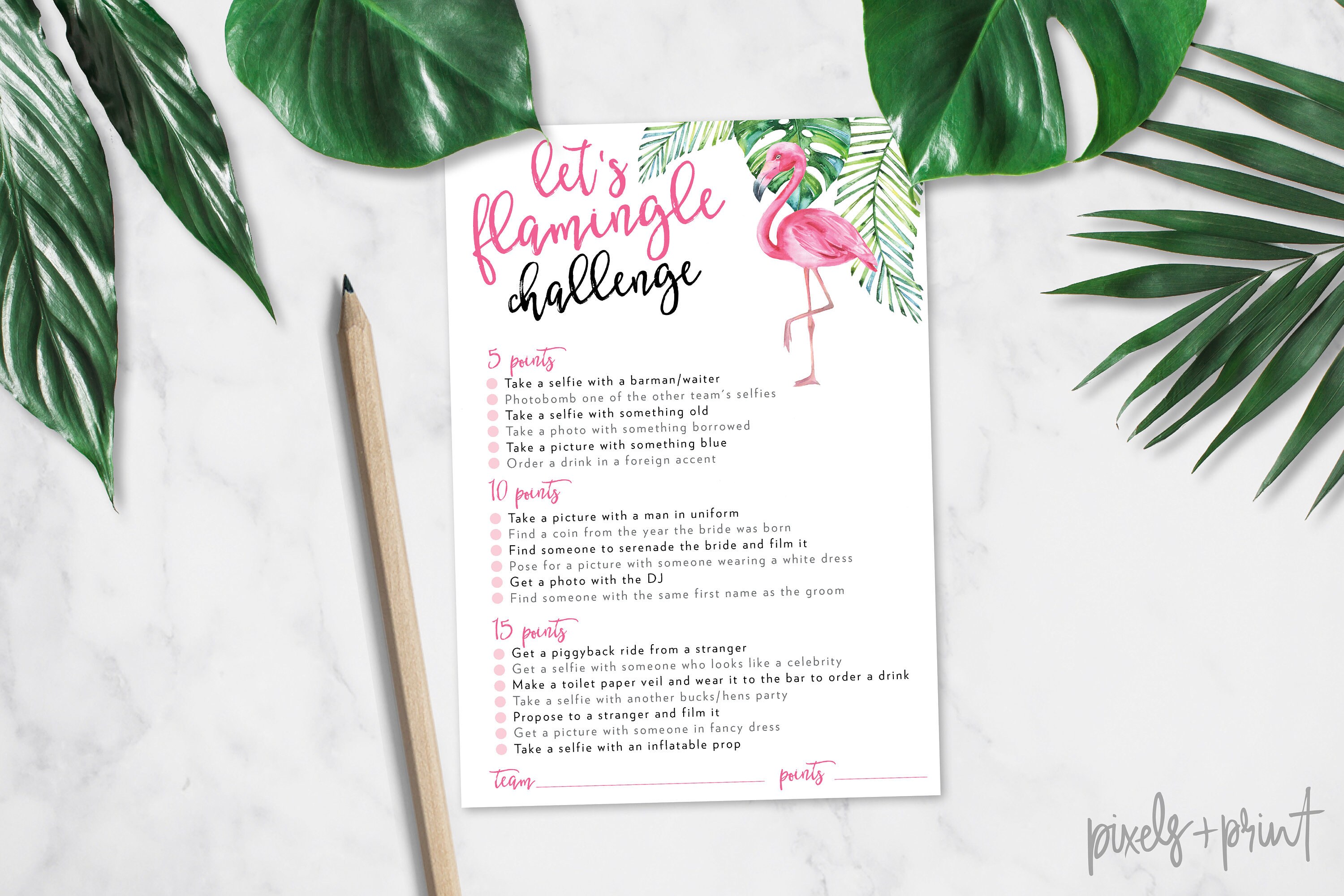 Flamingle Hen Party Scavenger Hunt Printable Game - Etsy