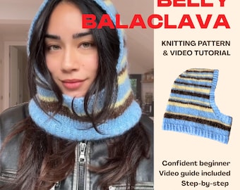 Belly Balaclava Knitting Pattern, Video & Instructions - Instant Download!