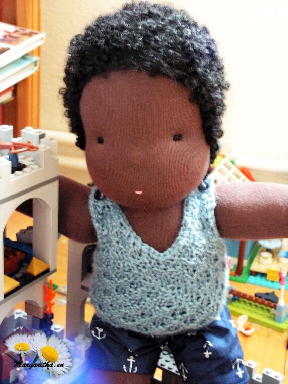 black waldorf doll