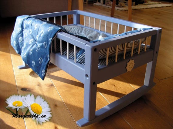 wooden baby doll cot