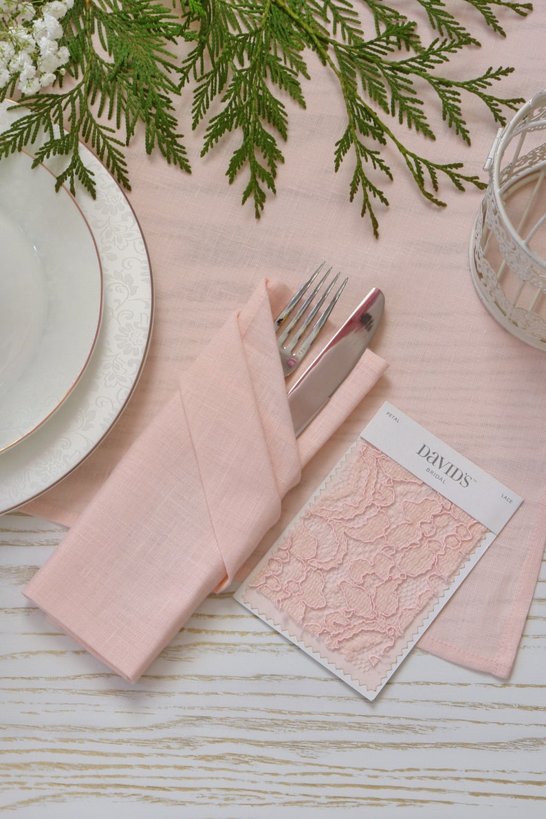PETAL napkins David's Bridal Wedding napkins. Linen Etsy