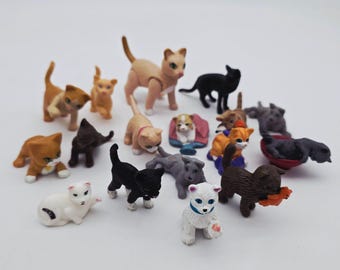 Figuras de gatitos Meg en miniatura, variedad de razas, juguetes coleccionables de plástico 17