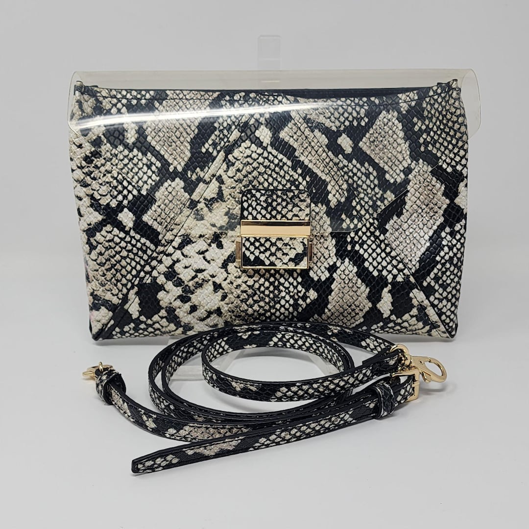 Buy Aldo Cross Body Bag Chic Metal Clear Front Flap Snakeskin