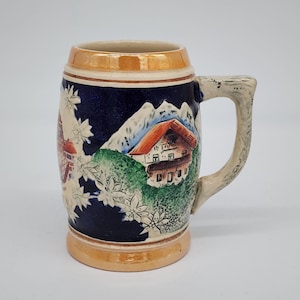 King German Beer Stein Embossed  Souvenir Bretten/Baden Vintage 4.75&quot;