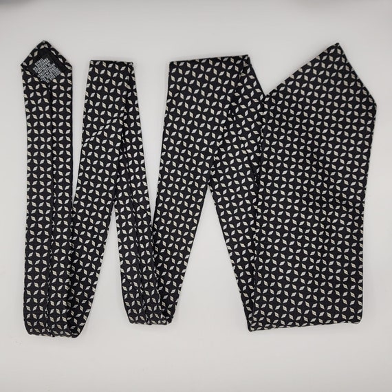 Tie Rack Necktie Tie Geometric Black and White Si… - image 4